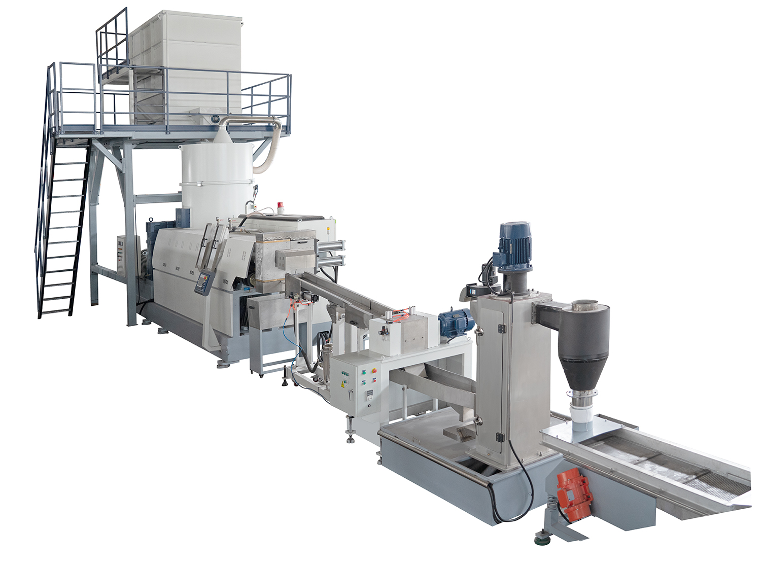 PET flakes pelletizing machine